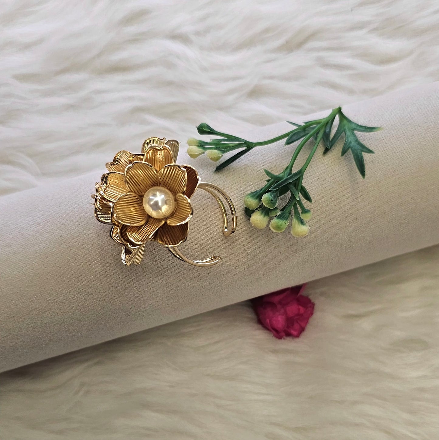Golden Magnolia Bloom Ring