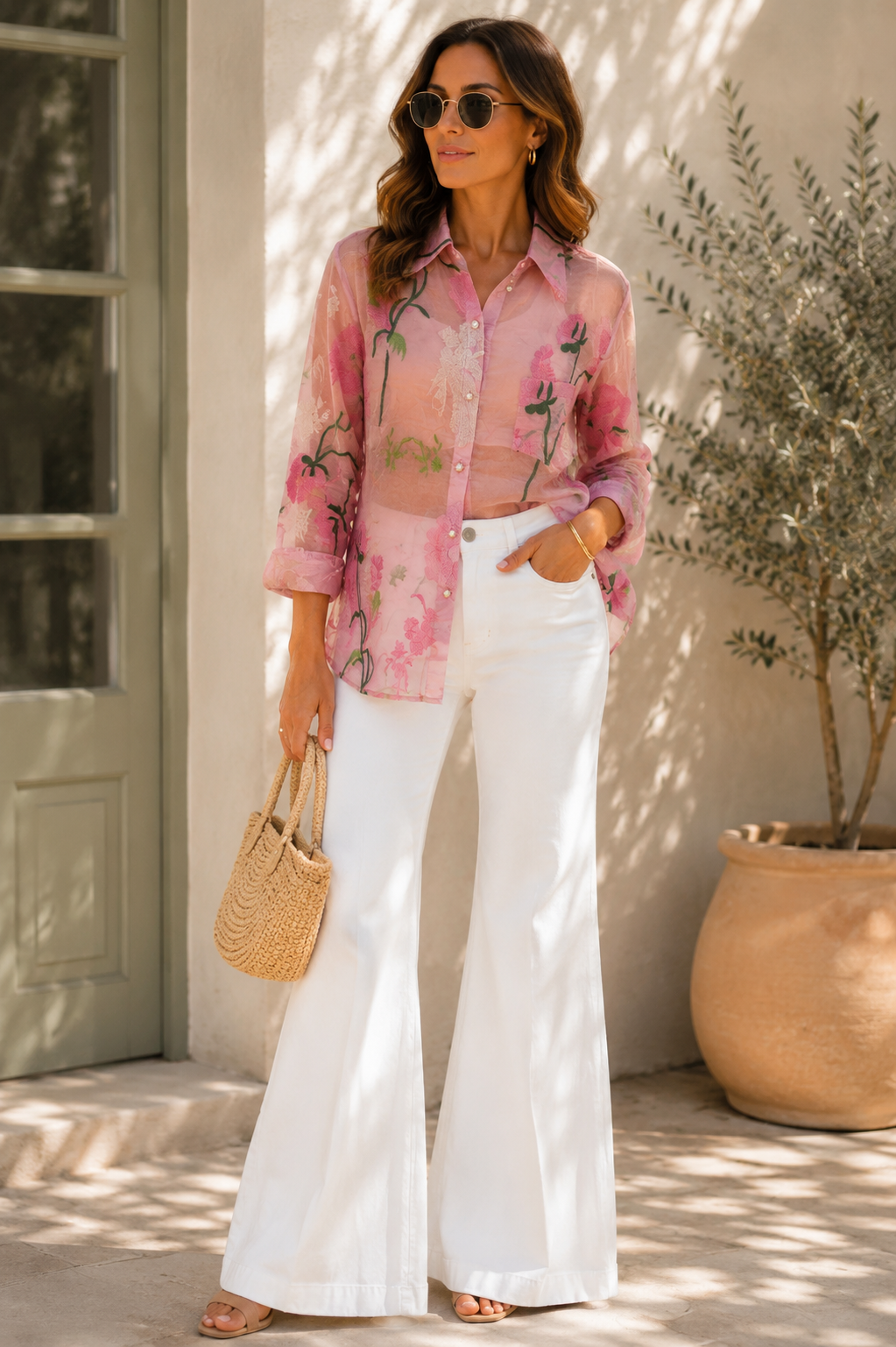 Organza embroidery Top