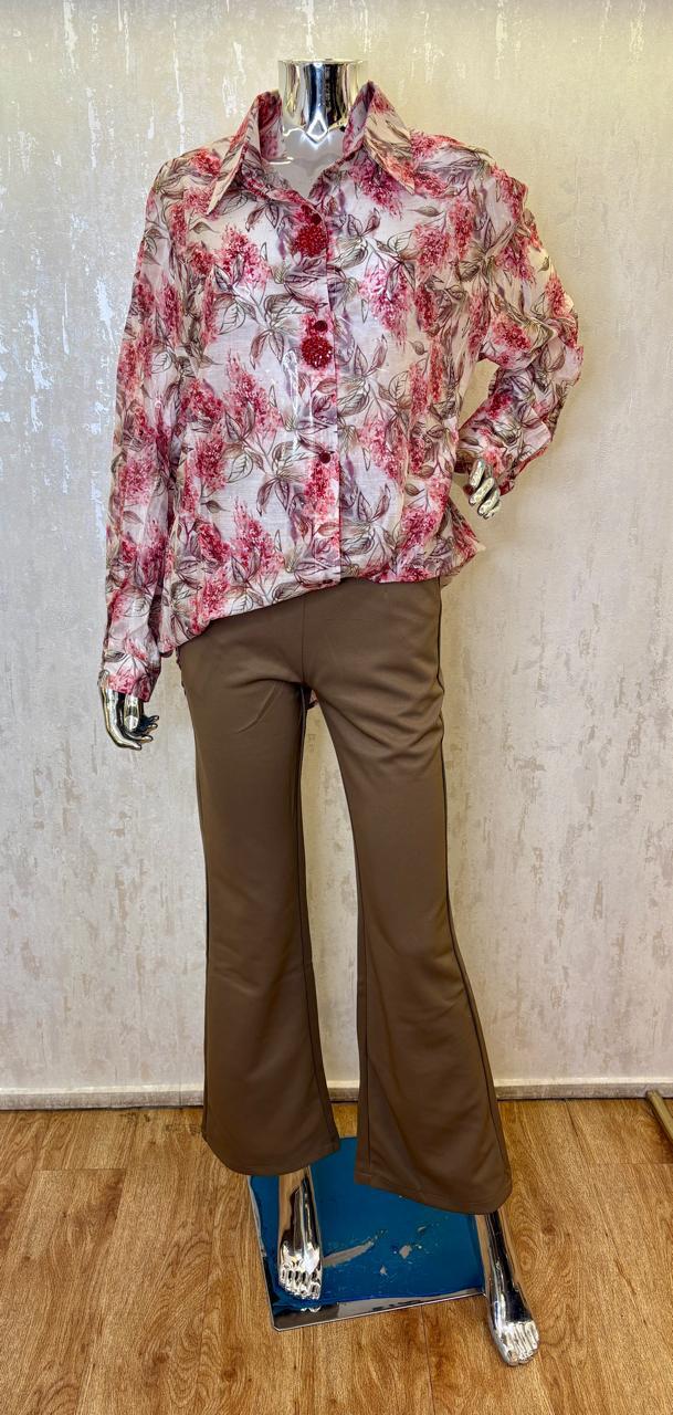 organza printed shirt