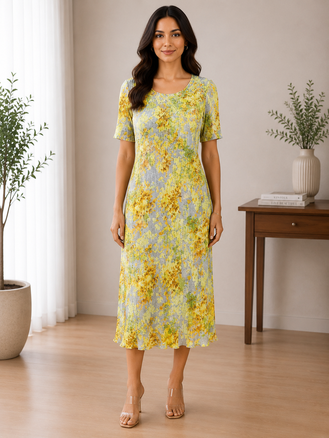 Plitted comfort dress