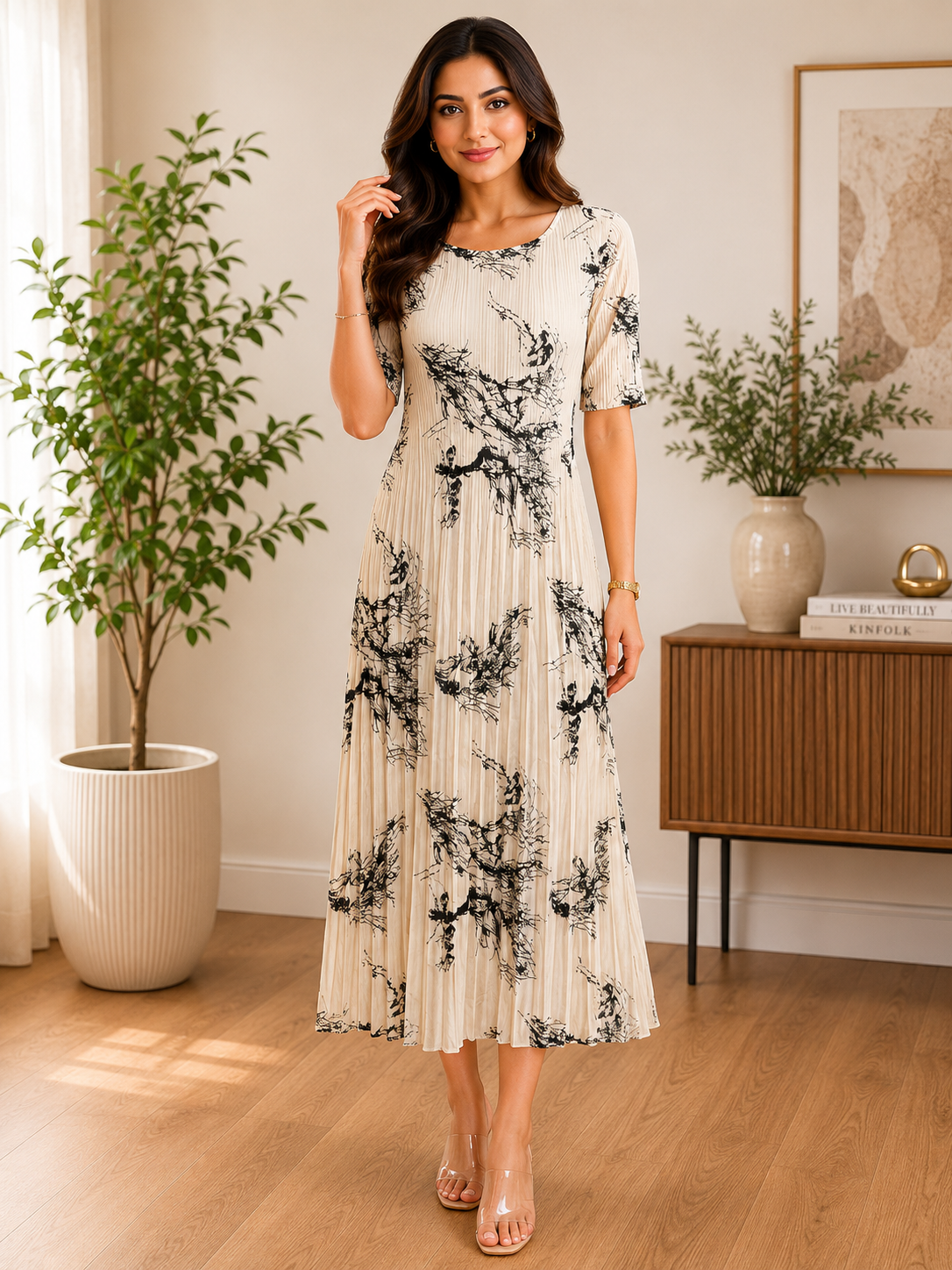Plitted comfort dress