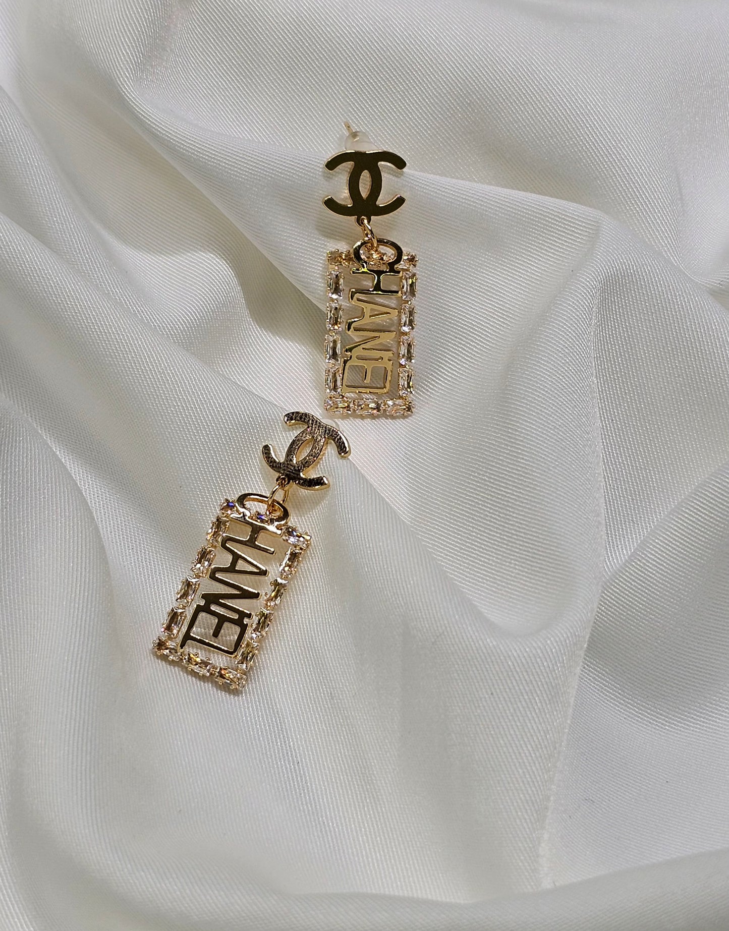 Monogram Bar Dangle Earrings