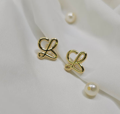 Polished Script L Studs