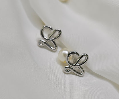 Polished Script L Studs