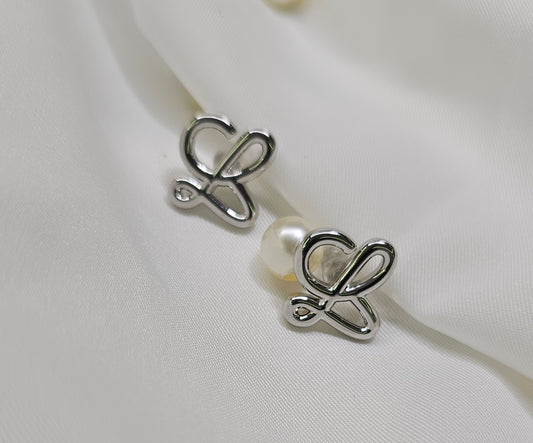 Polished Script L Studs