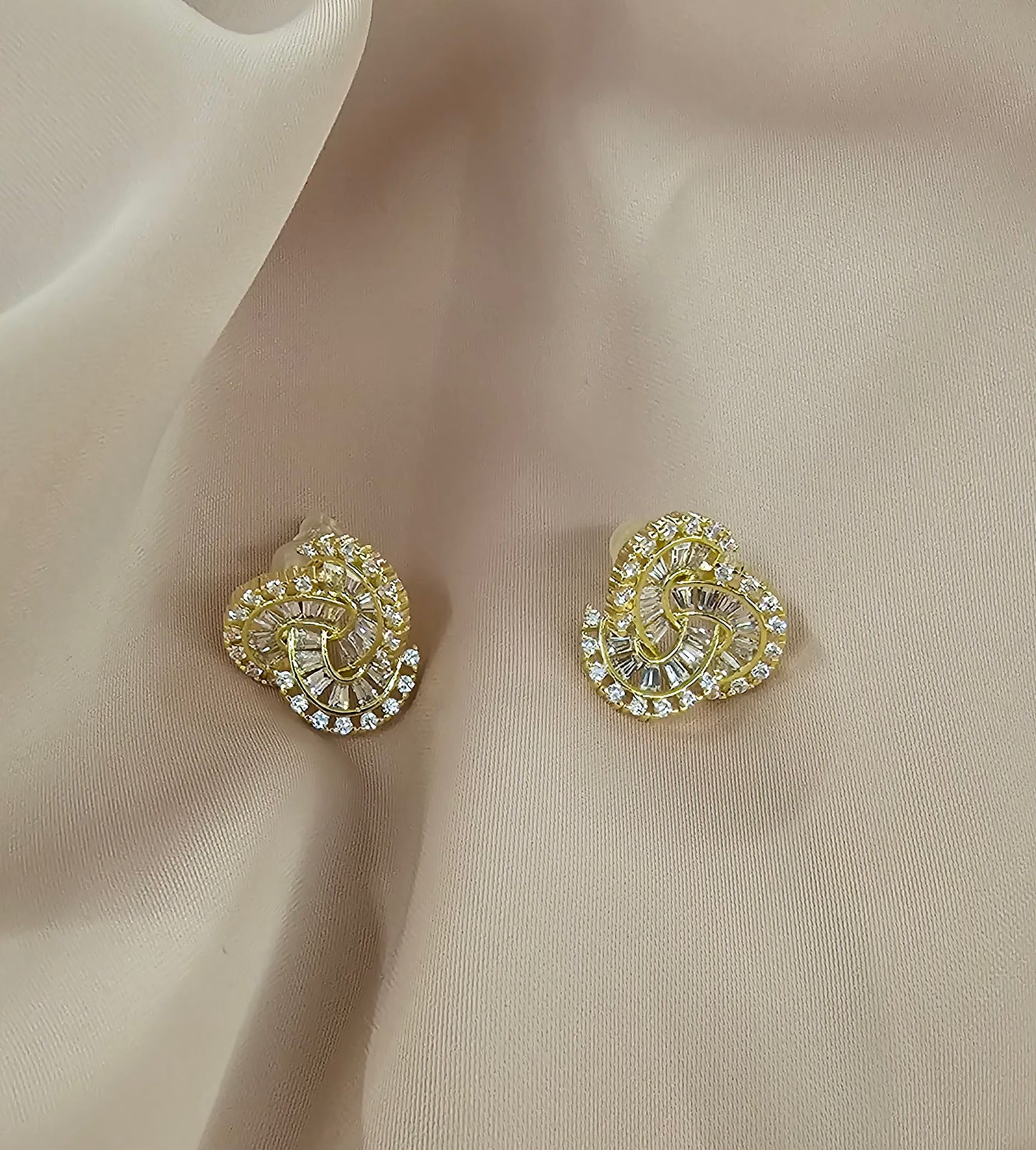 Radial Crystal Heart Studs