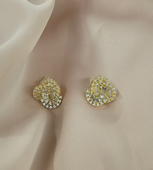 Radial Crystal Heart Studs