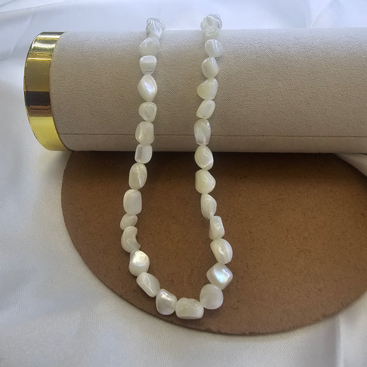 Iridescent Nugget Pearl Necklace