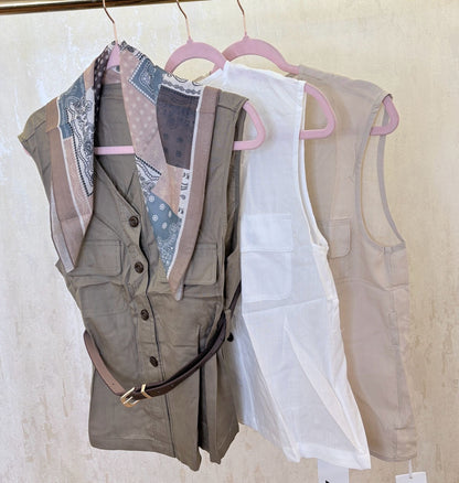 Linen Fabric Short Jacket Style Top