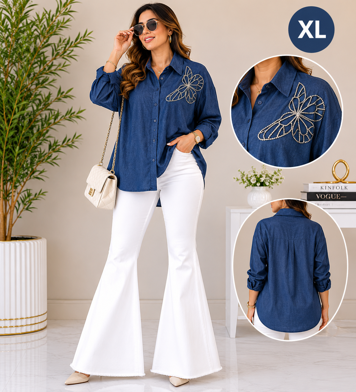 Butterfly patch Top