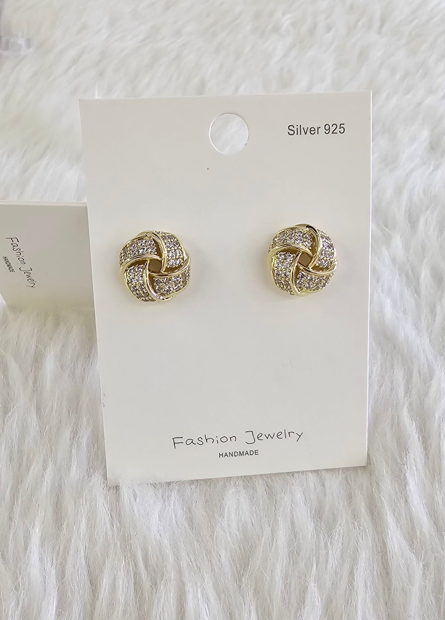 Pave Intertwined Knot Studs