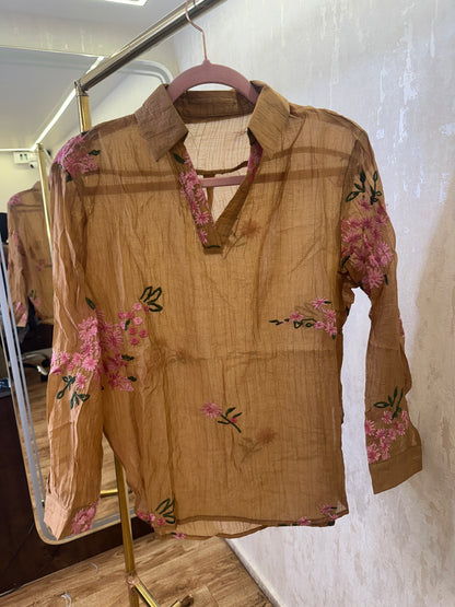 Cottan organza Top