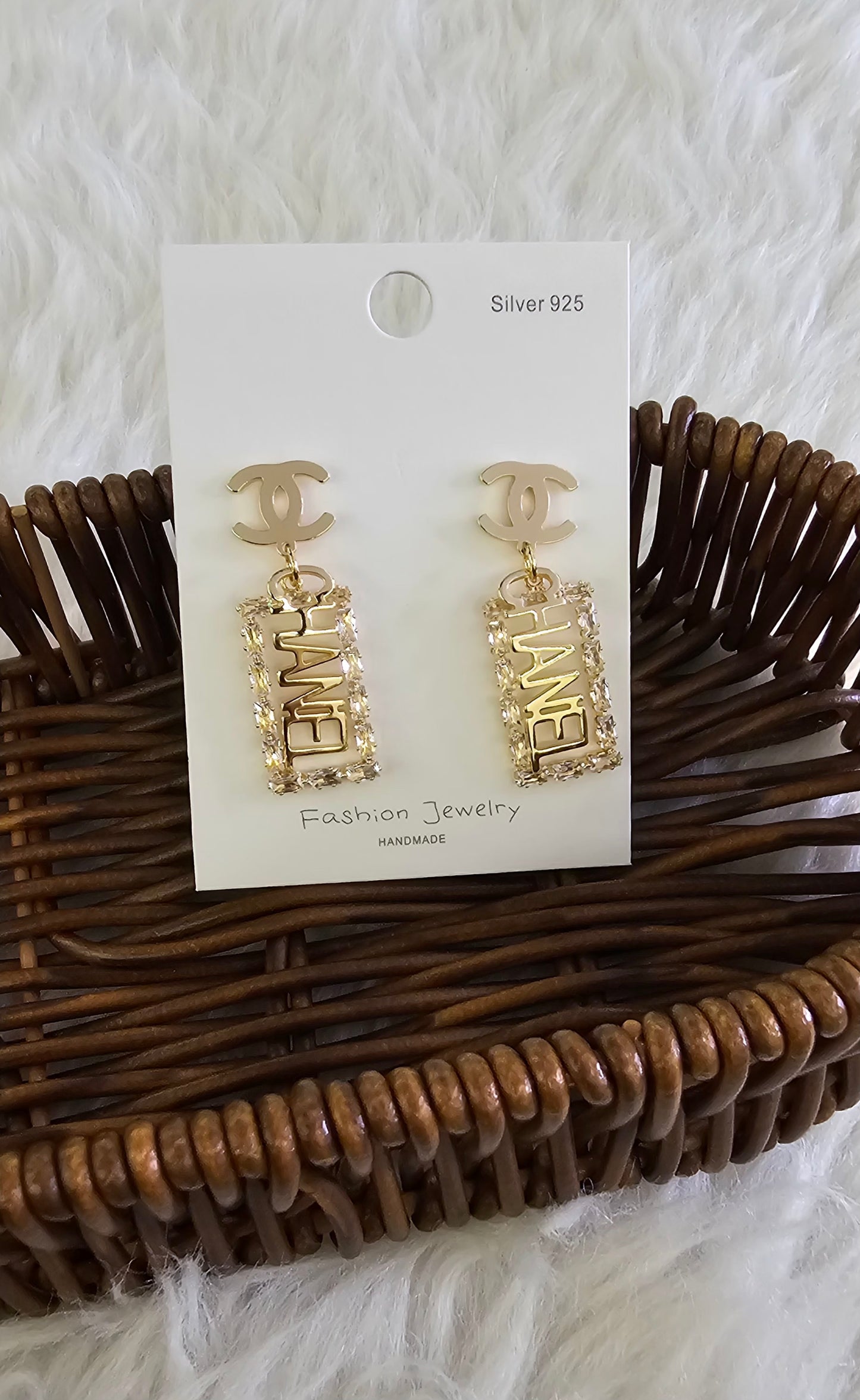 Monogram Bar Dangle Earrings