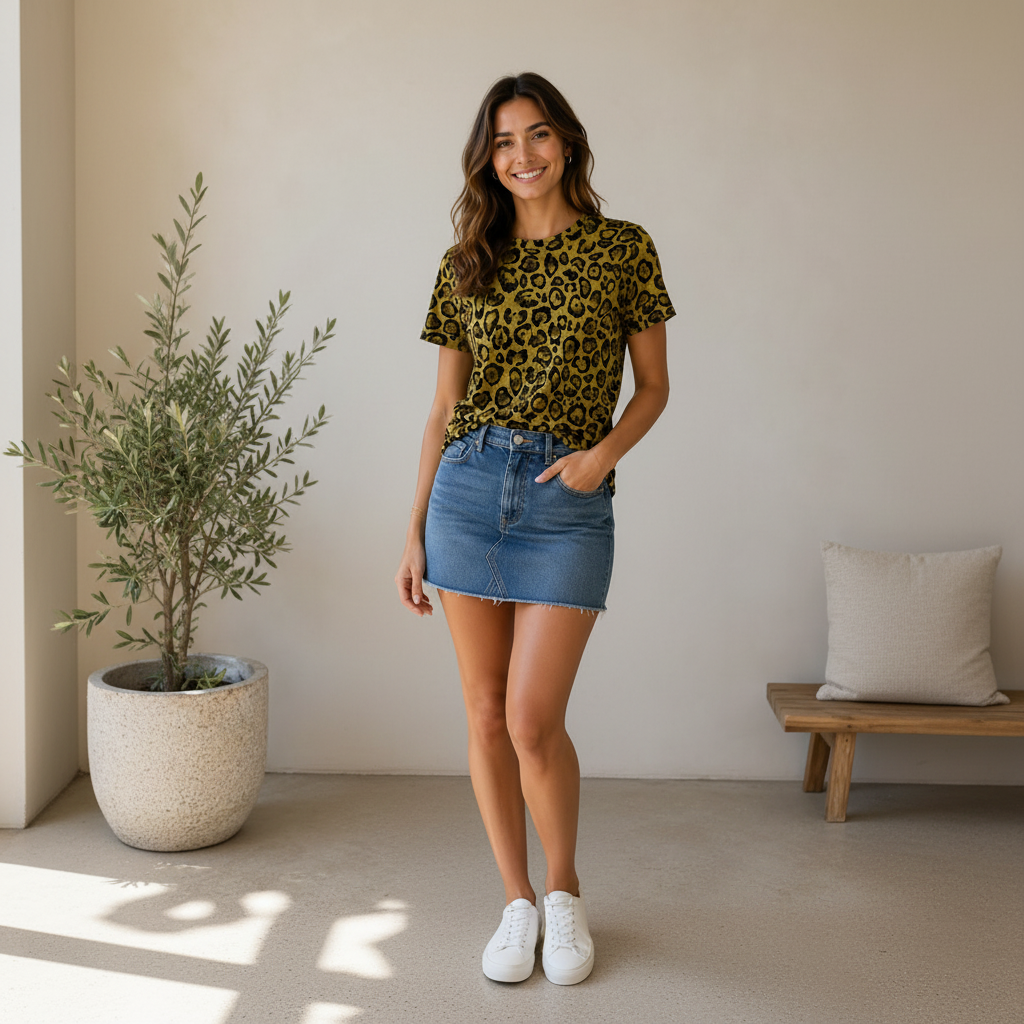 Tiger print T shirt