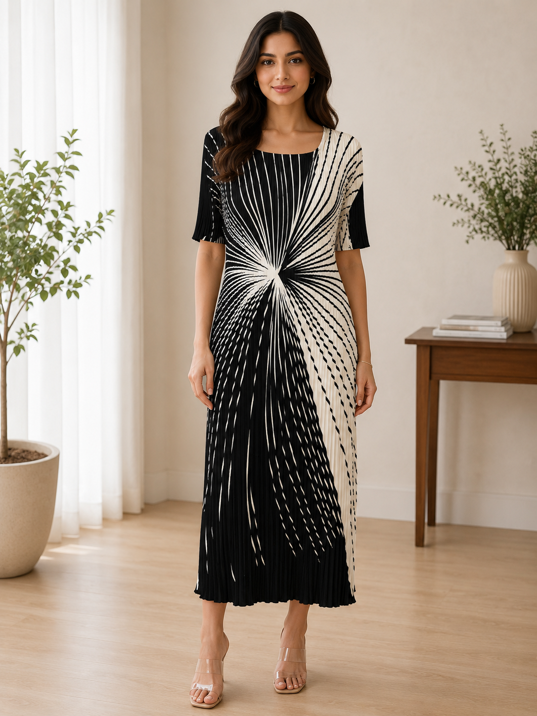 Plitted comfort dress