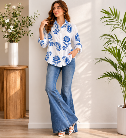 Emboss print shirt