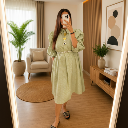 | Premium Stripe stud Shirt Dress ✨