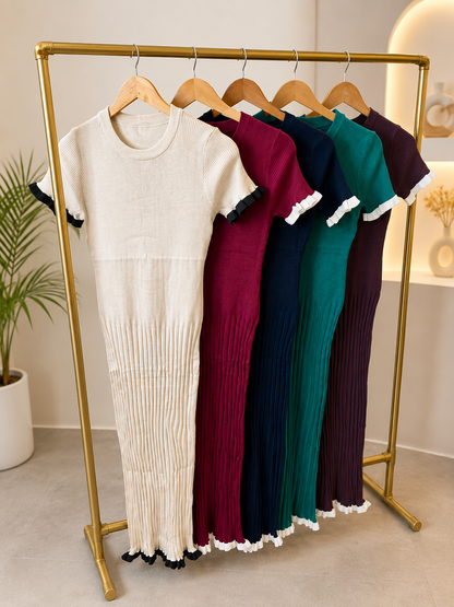 Ribbed  body fit dress