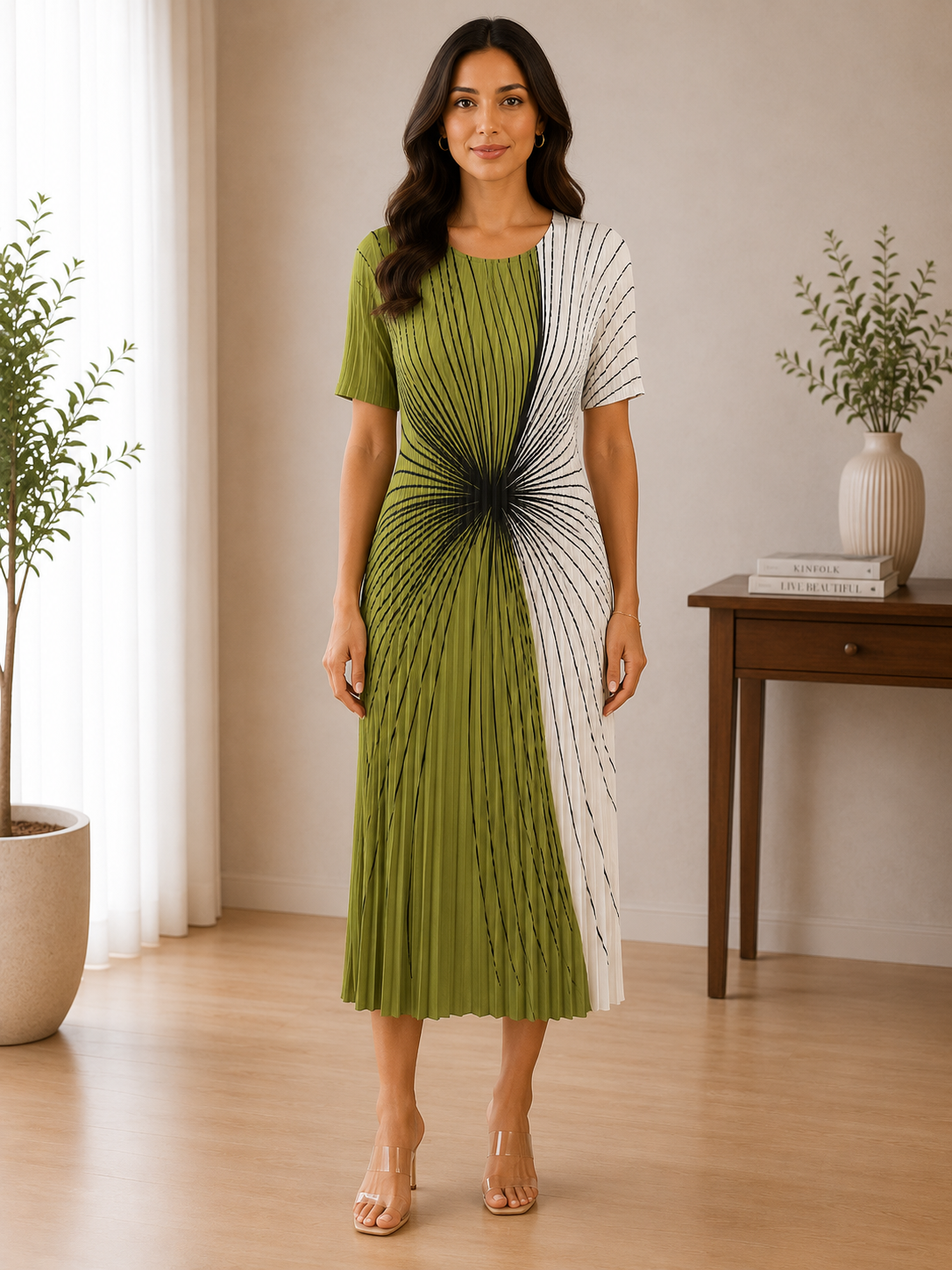 Plitted comfort dress