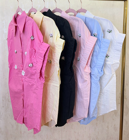 🌸 New Arrival | Floral Embellished Premium Shirt 🌸