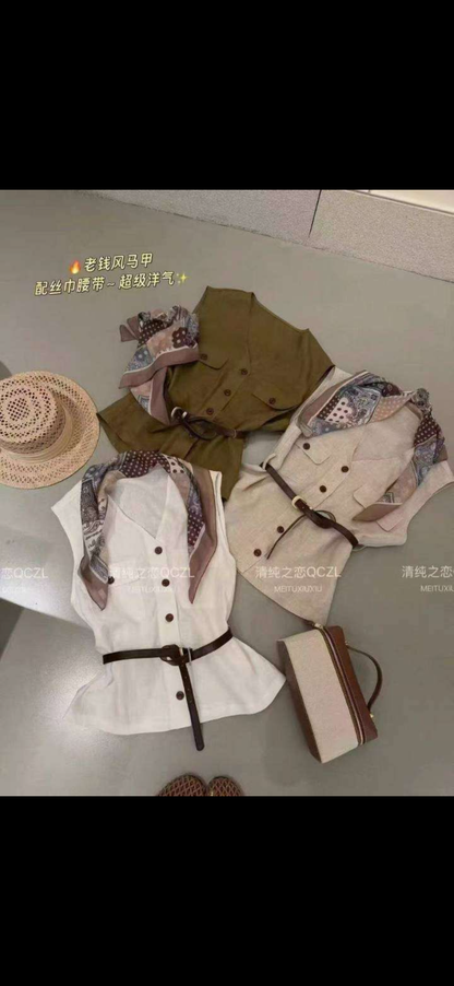 Linen Fabric Short Jacket Style Top