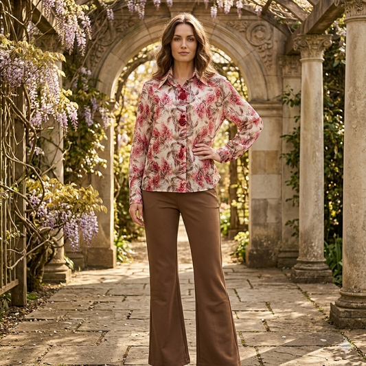 organza printed shirt