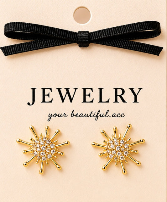 Sunburst crystal earring