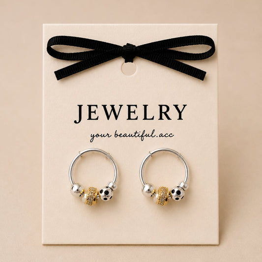 Golden charm hoops
