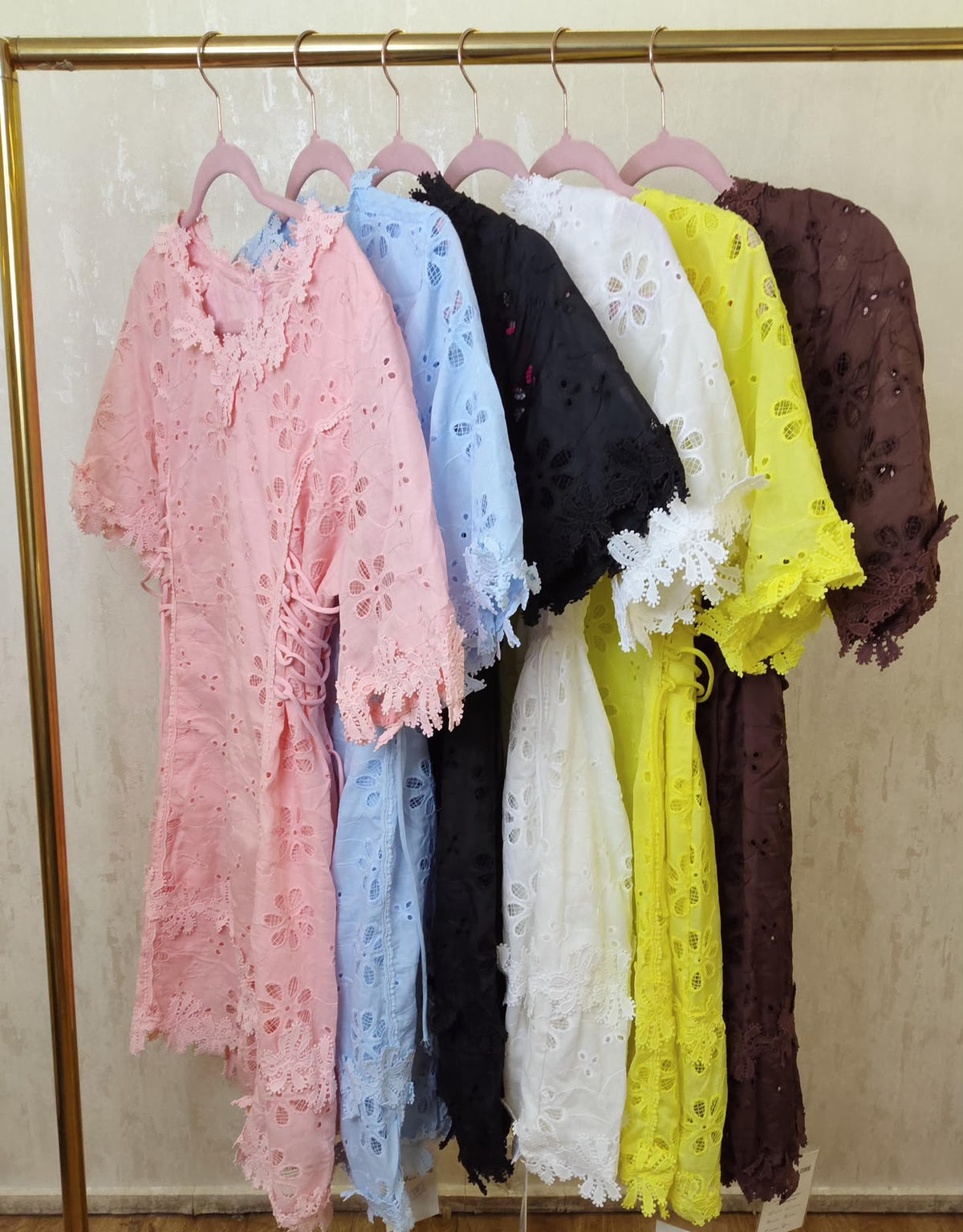 Women’s Yellow Embroidered Mini Dress / Tunic Dress
