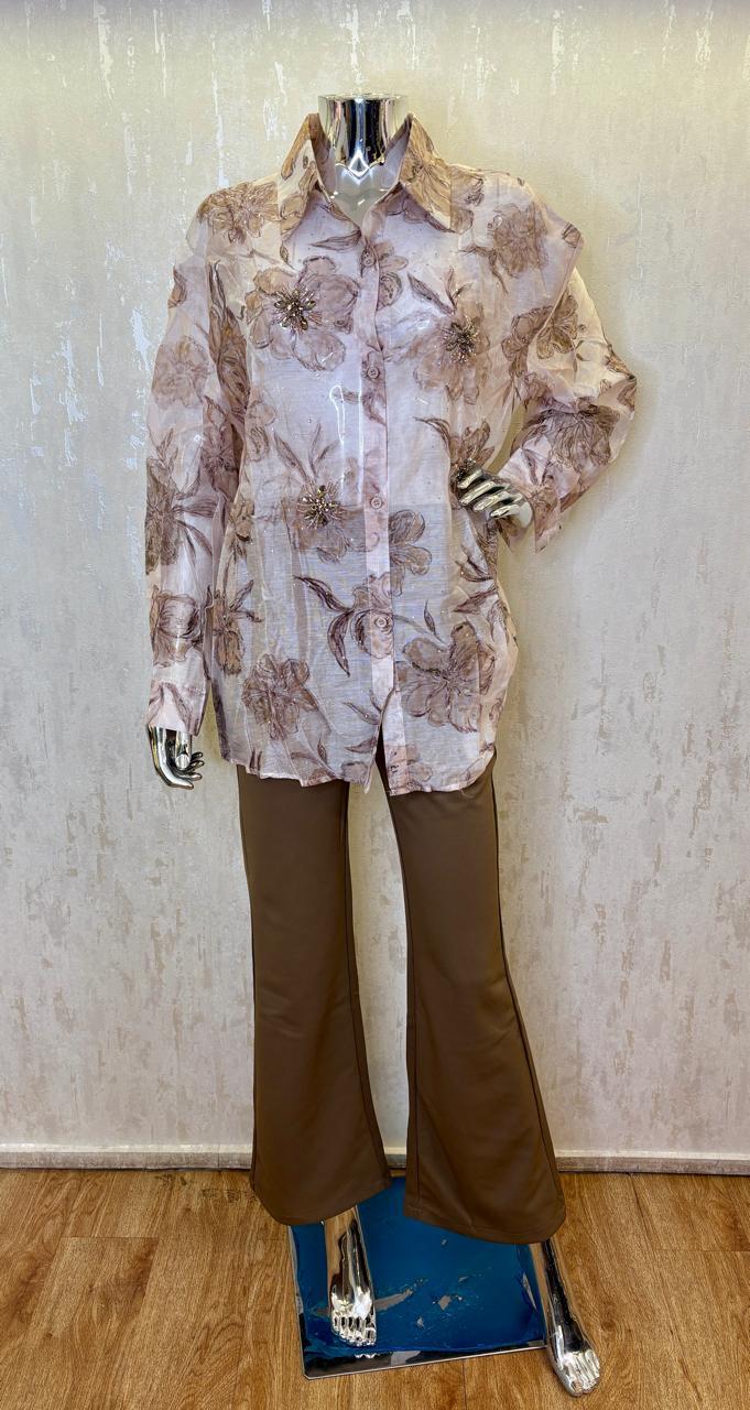 Organza printed shirt