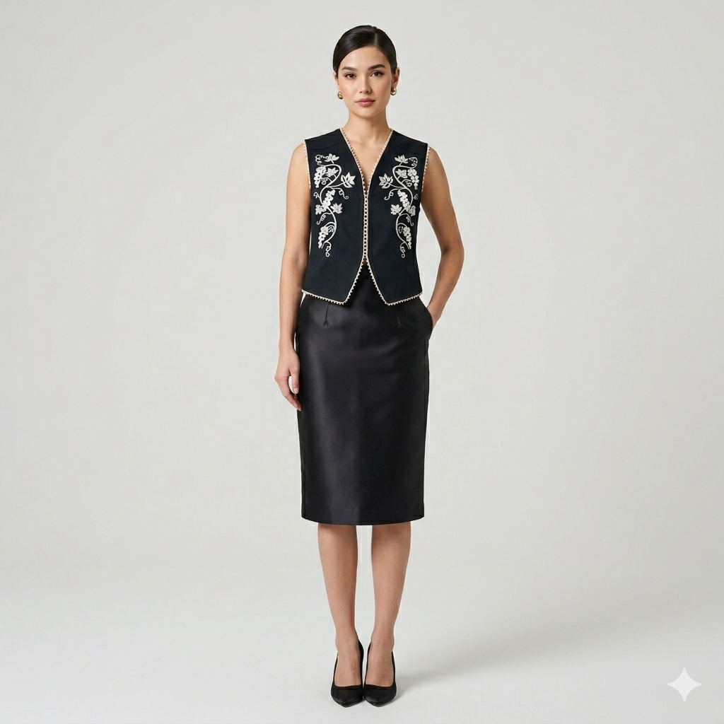 Linen embroidery Waistcoat