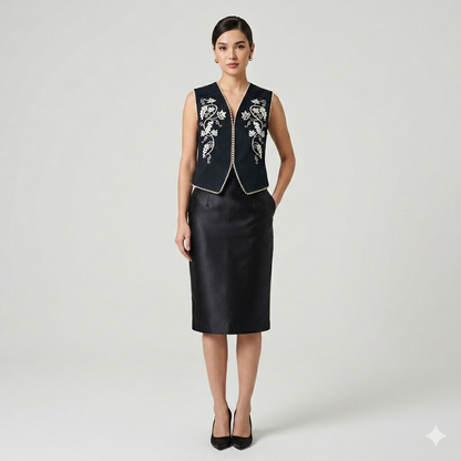 Linen embroidery Waistcoat