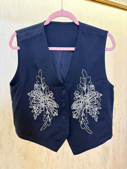 Linen embroidery Waistcoat  ✨