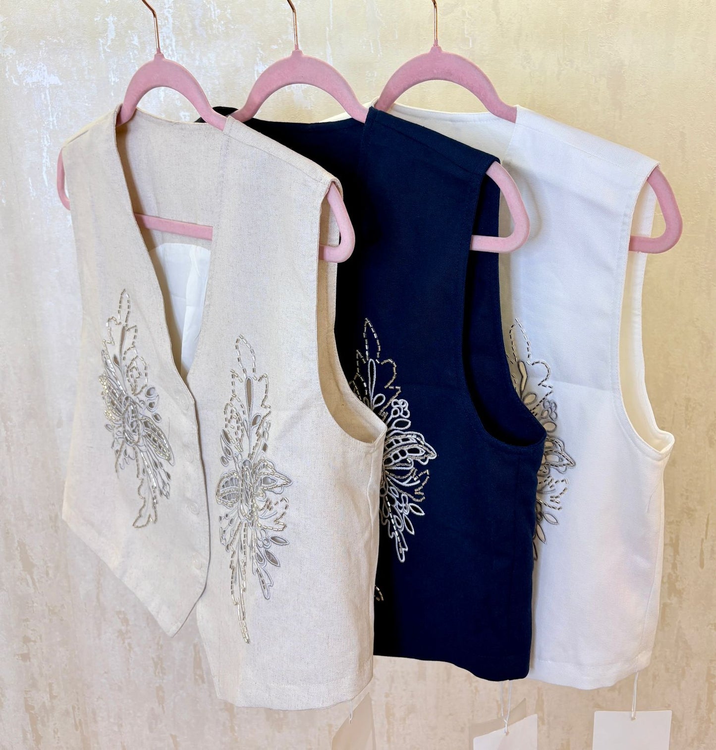 Linen embroidery Waistcoat  ✨