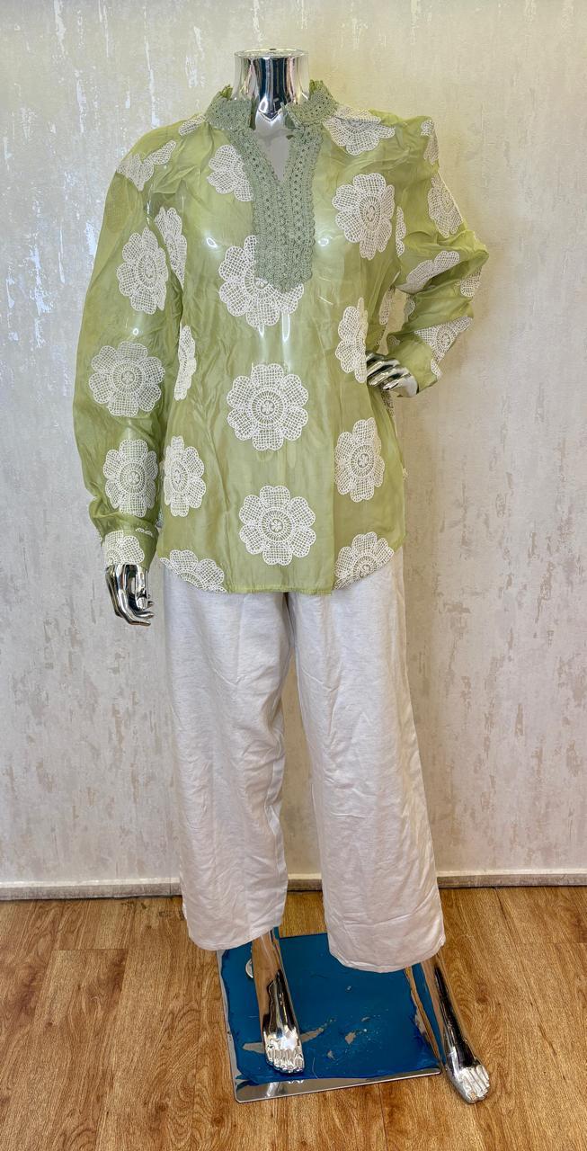 Organza fabric top