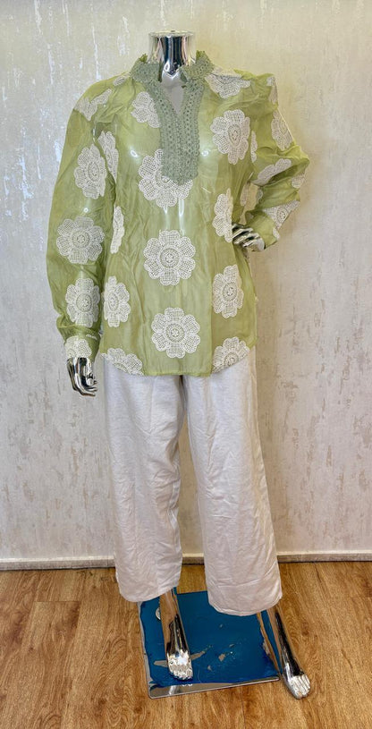 Organza fabric top