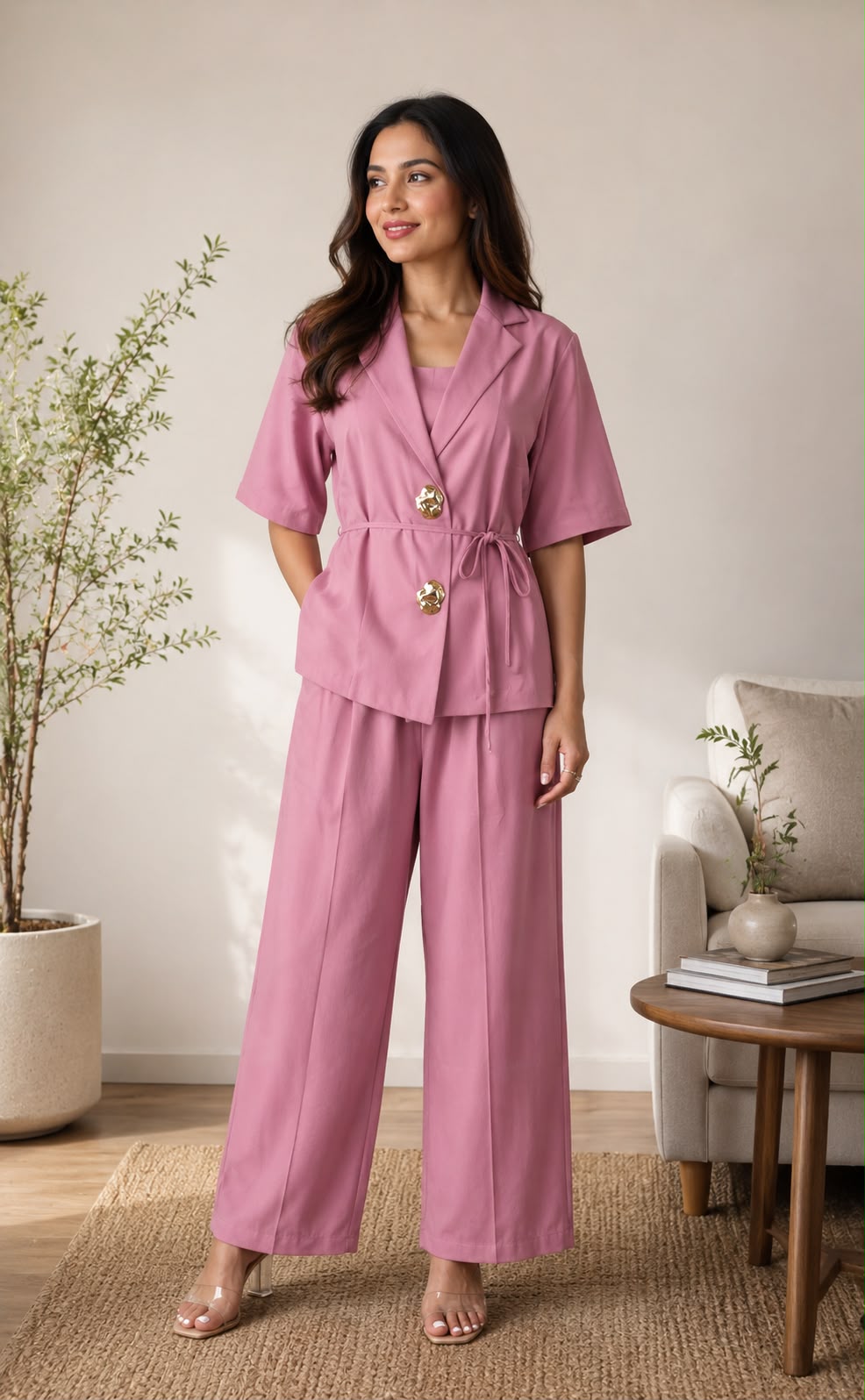 Women's Pink Style Co-ord Set