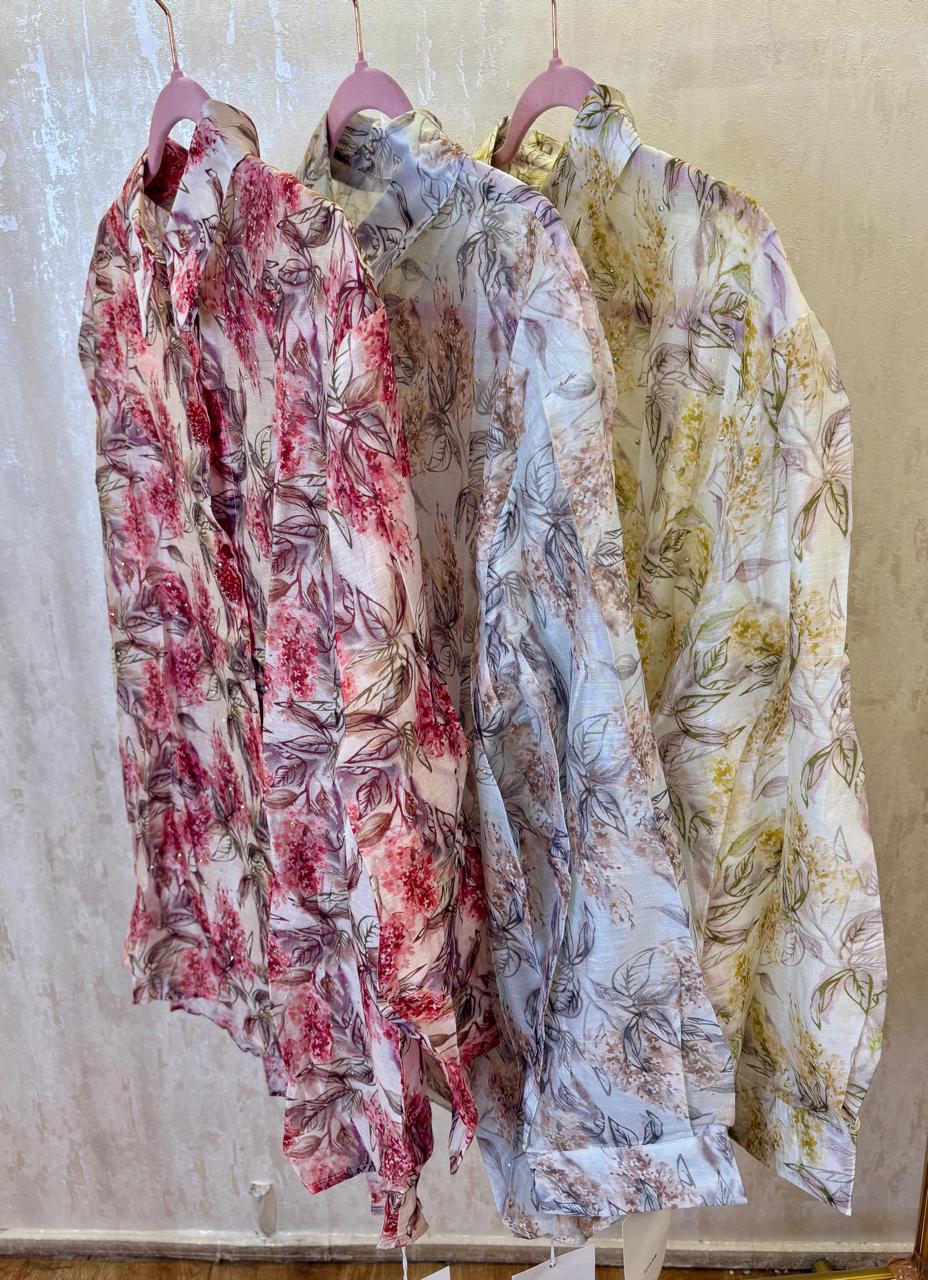 organza printed shirt